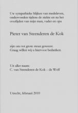 2010 Overlijden Pieter van Steenderen de Kok [1919 - 2010].